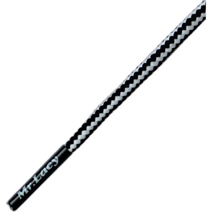Mr.lacy Hillies DM Black/White 140cm lang 4mm dik model is rond