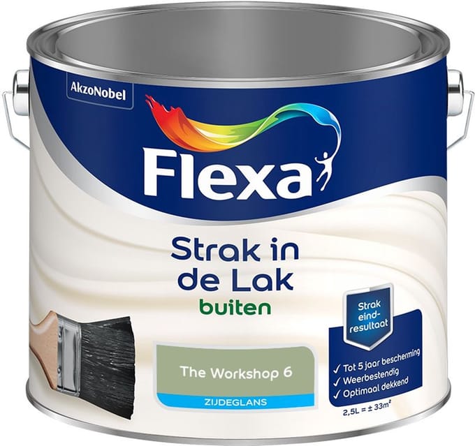 Flexa - Strak In De Lak Buitenlak Zijdeglans - The Workshop 6 - Mengverf - 2,5 L
