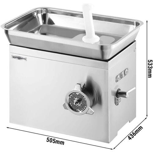 GGM Gastro Elektrischer Fleischwolf - Größe 22 - 350kg/h - 1,1 kW Zilver
