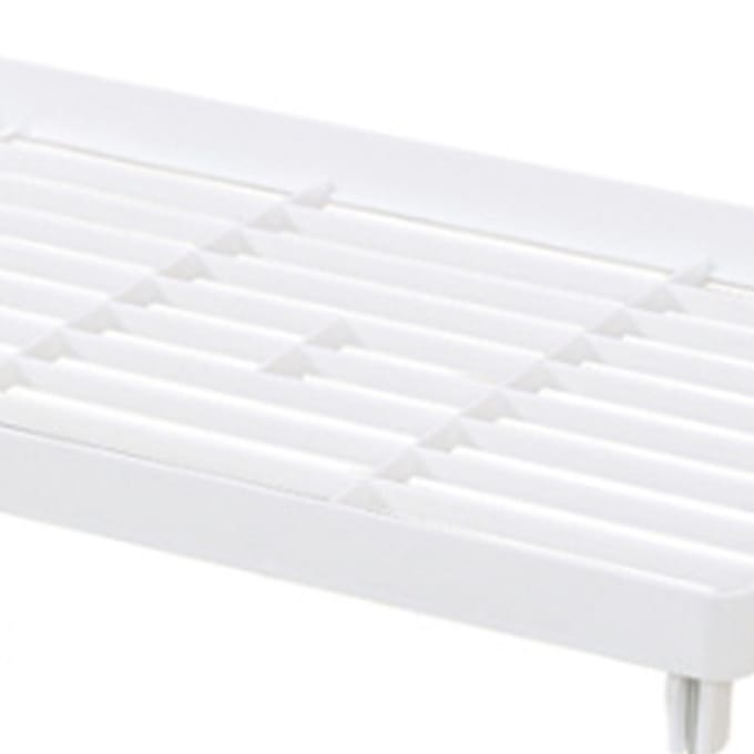 Étagère de cuisine empilable en plastique et métal Multifonctionnelle Empilable Organisateur d'étagère de comptoir de cuisine L white