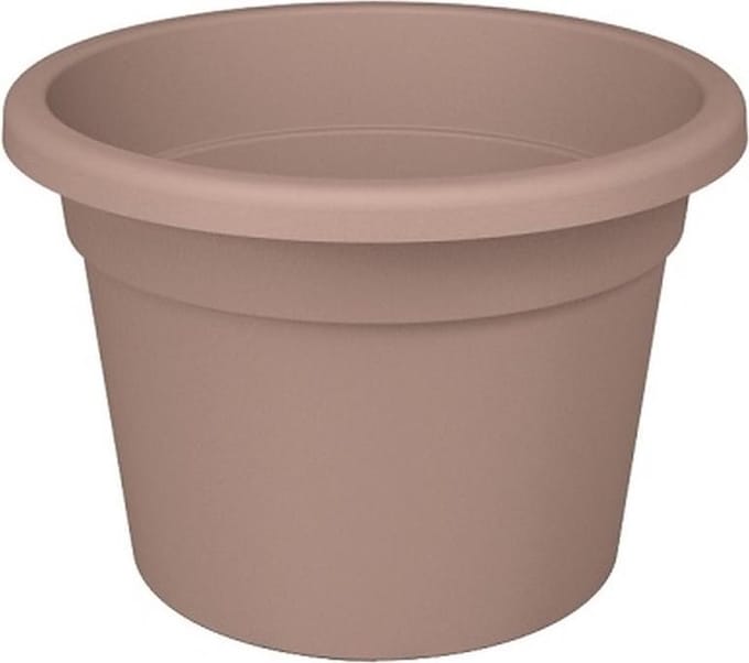 Bloempot Rond Premium 22cm + Bodemgaten POEDERBRUIN Nicoli / 5 STUKS ! /