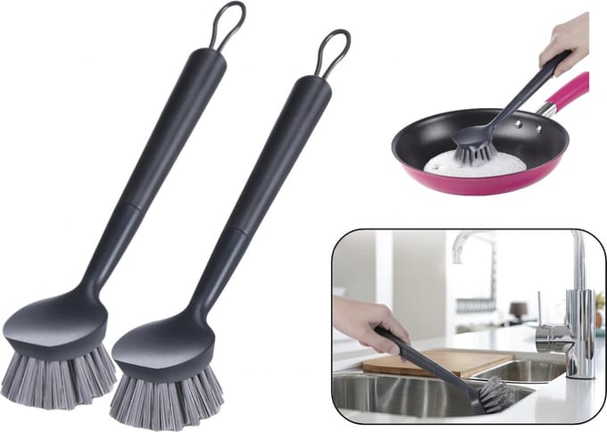 2x PD® - Afwasborstel - Afwasborstel Luxe Rond - Afwasborstels - Zwart