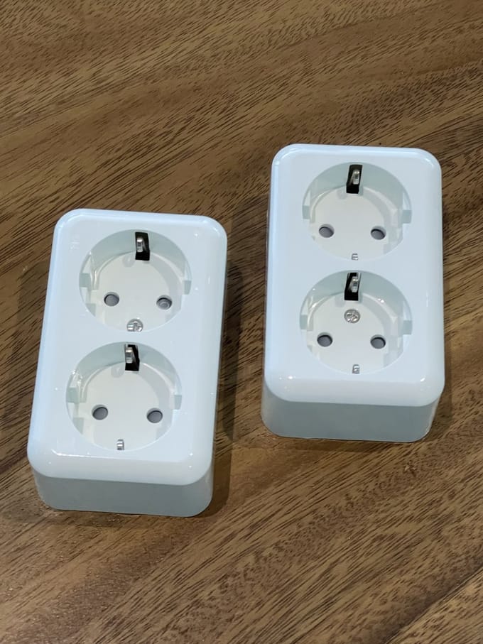 TQ4U wandcontactdoos - 2 voudig - Randaarde - Opbouw - Kinderbeveiliging - Wit - 2 STUKS