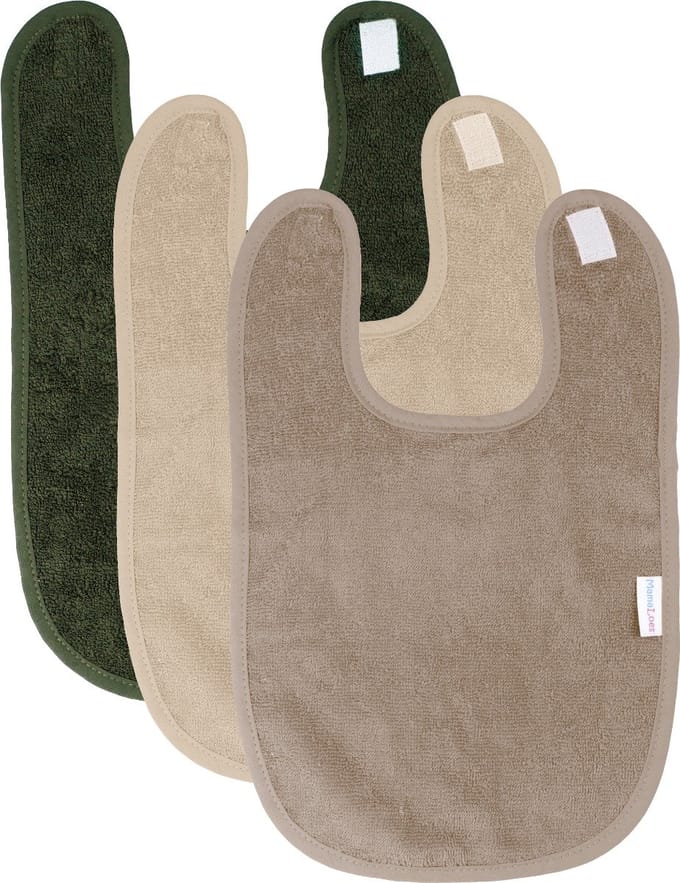 Mamaloes Badstof Groen/Zand/Oat 3 Stuks Slabber