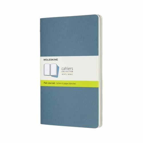 Moleskine cahier journal soft cover large brisk blauw blanco à 3 stuks