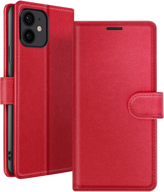 Zanae, Hoesje geschikt voor iPhone 12 mini - Wallet Case & Magneetsluiting, Rood