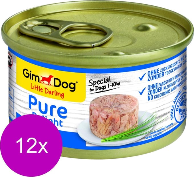 Gimdog little darling pure delight tonijn - 12x85 gr