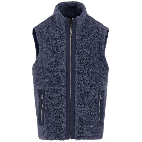 Fynch-Hatton Body-Warmer Uni Color Soft Teddy Dark Navy / male