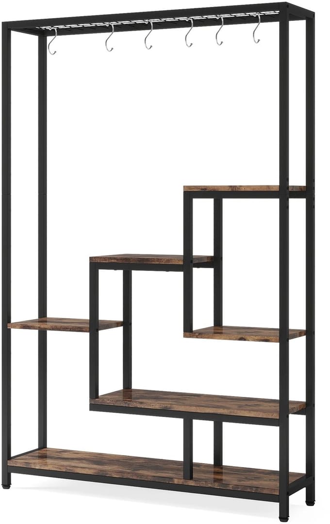 UrbanSelect Plantenstandaard - Plantenrek - 5-Laags - Verstelbare Voetjes - Stalen Frame - Voor Binnen en Buiten - 100 × 30 × 180cm