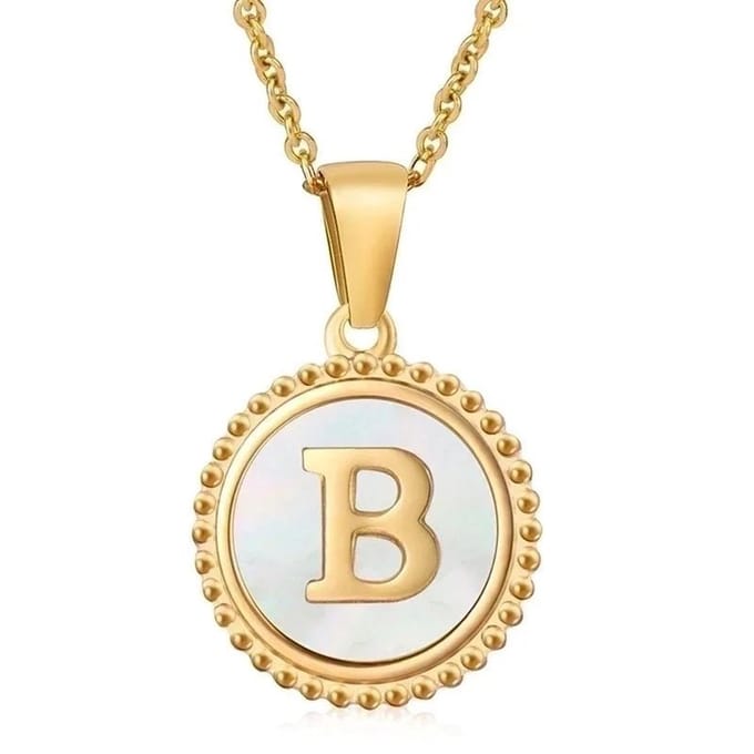 Letter ketting dames goudkleur - Initiaal B - RVS - 45cm