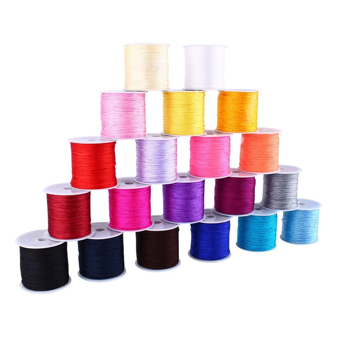 100M X 0.8mm Nylon Chinees Knoopkoord Rattail Macrame Shamballa Draad String Rood pink