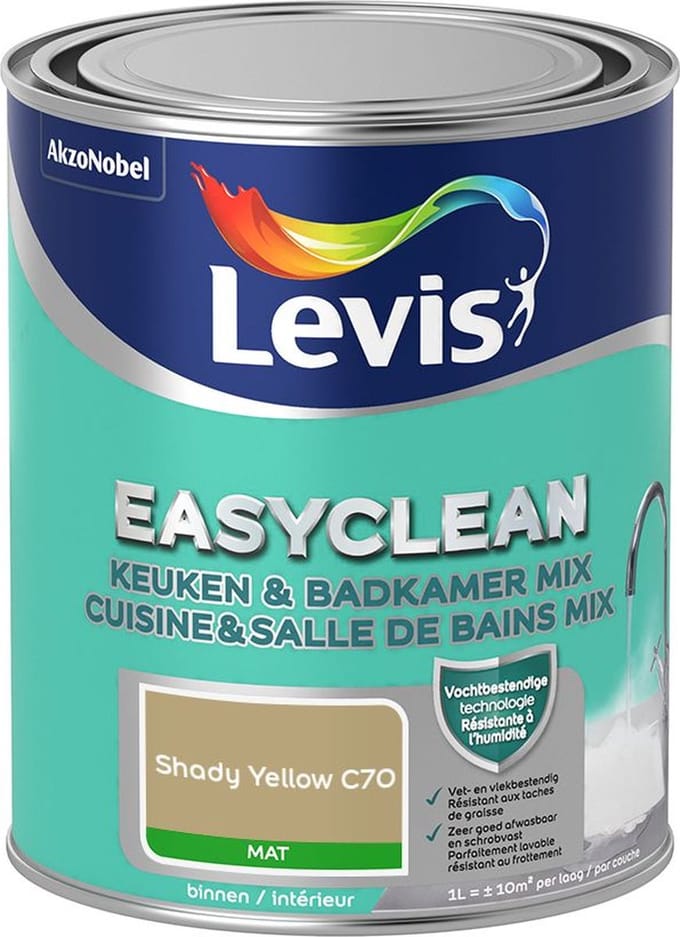 Levis - Easyclean Keuken & Badkamer Mix - Shady Yellow C70 - Mengverf - 1 L