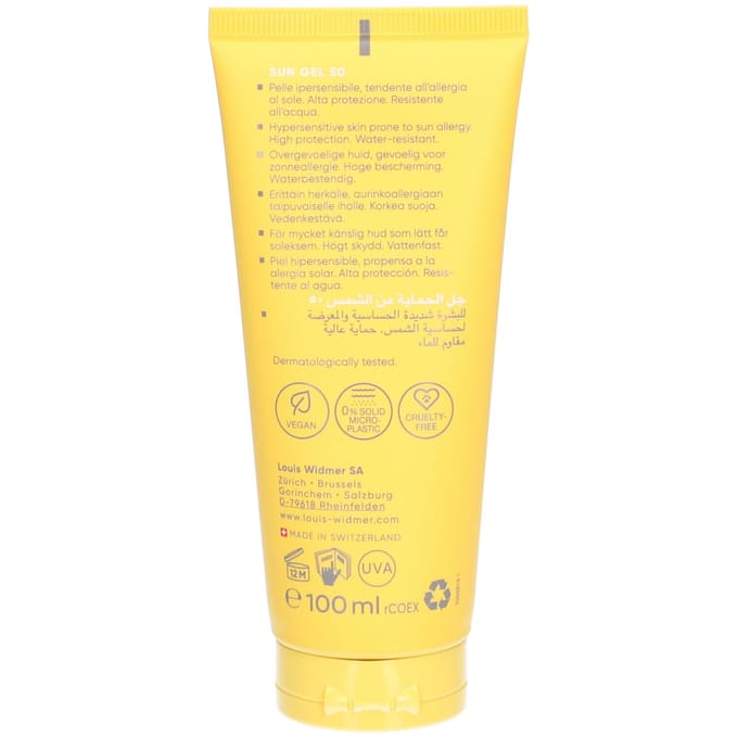 Louis Widmer Sun Gel SPF50 Licht Geparfumeerd 100 Zonnegel