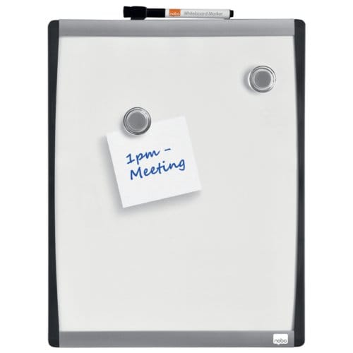 Nobo Whiteboard Met Gewelfde Lijst - 35,5 x 28cm - Inclusief Whiteboard Accessoires - Wit