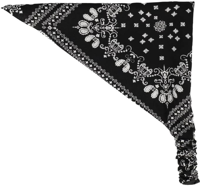 Haarsoires Haarband Bandana - Paisley Patroon - Wit Zwart