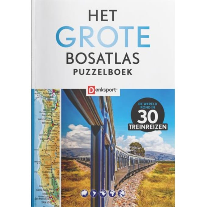 Denksport - Het Grote Bosatlas Puzzelboek - Treinreizen - Peter Vroege