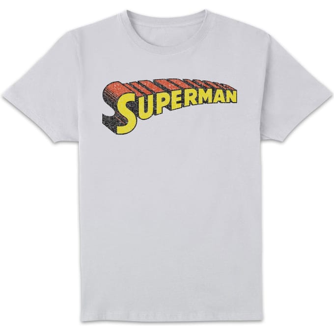 DC Superman Telescopic Crackle Logo Men's T-Shirt - White - M