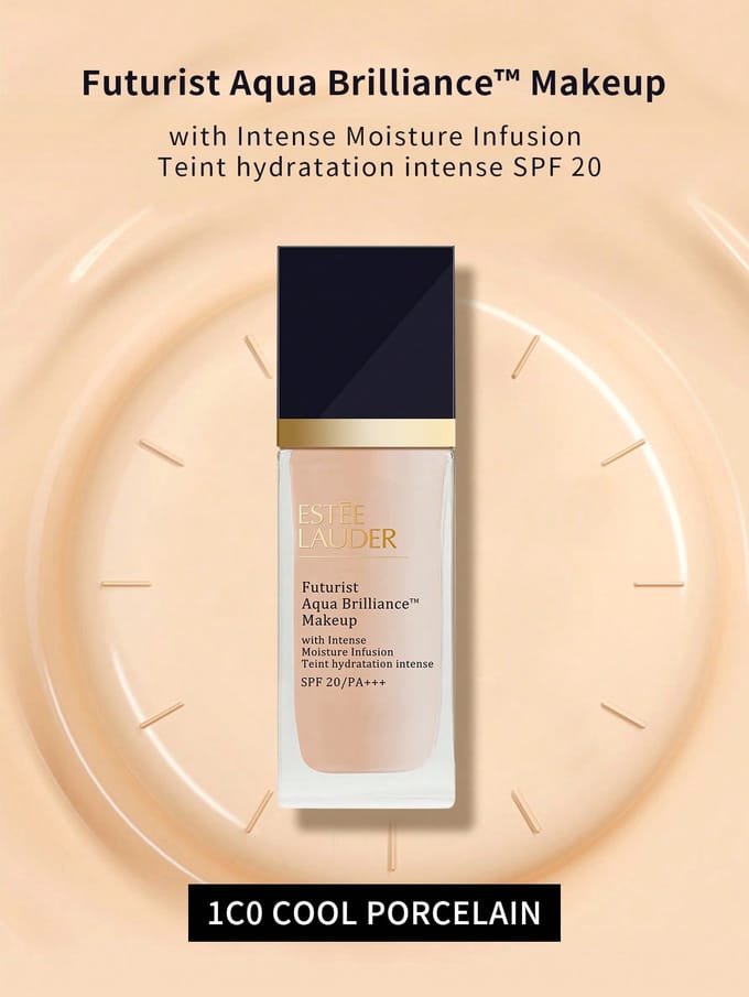 Estée Lauder Futurist Aqua Brilliance Make-up 1 FL.OZ./ 30ML 2C0 COOL VANILLA beige