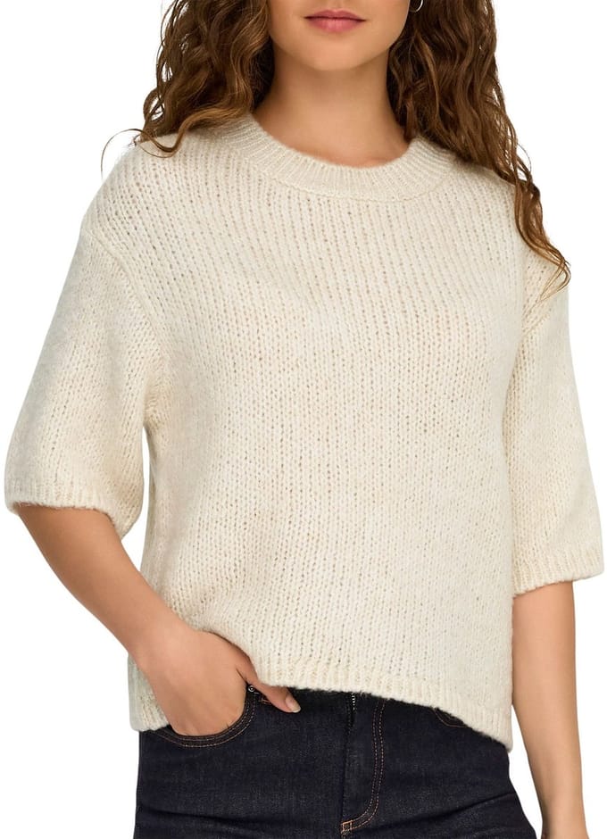 Jacqueline de Yong linea s/s pullover o-neck knt no 15367237 birch