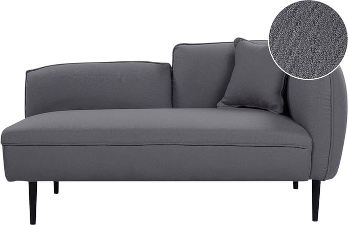 BELIANI CHEVANNES - Chaise longue - Donkergrijs - Bouclé