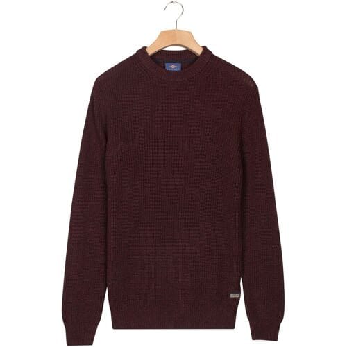 Baileys Trui Crew Neck Mouliné Rib Structure Twisted Colors Deep Mauve / male