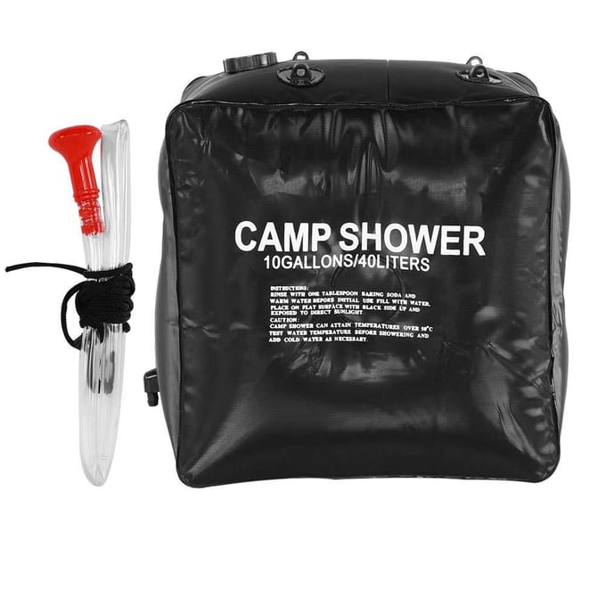 40L Zonneverwarming Kampeer Douchezak Buiten Waterzak met Water Touw zwart
