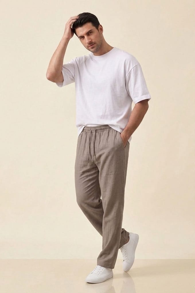 Heren Rechte Woven Broek