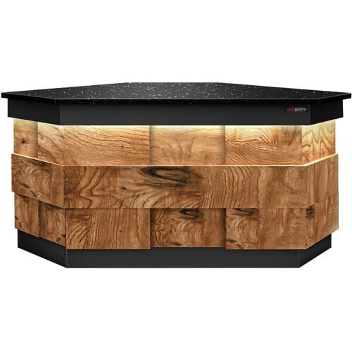 GGM Gastro Eck-Kassentisch TORONTO - 1570mm - Holzfront - schwarze Granit-Arbeitsplatte Zwart / Bruin