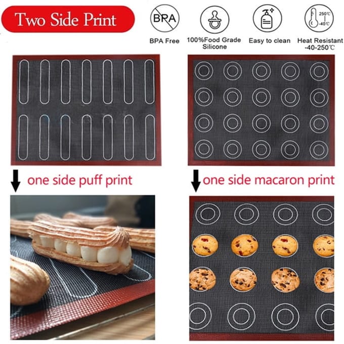 BakeMaster Pro Series - Siliconen Bakmat Perforated - Dubbelzijdig - 30×40 cm - Hittebestendig