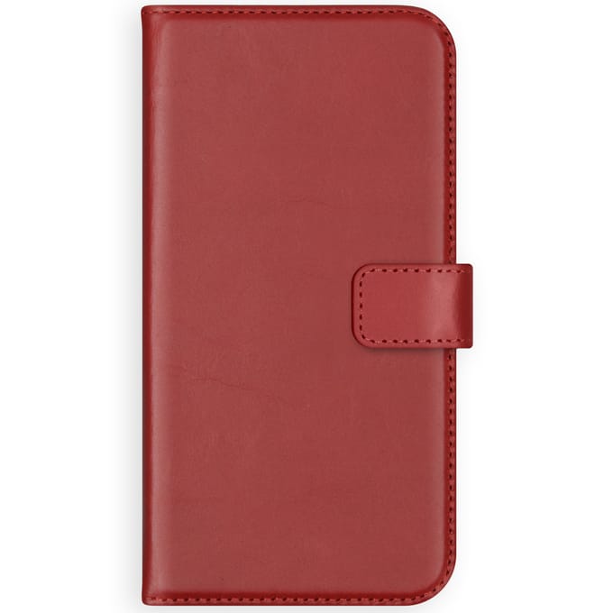 Selencia Hoesje - Geschikt voor Samsung Galaxy S21 - Echt Lederen Bookcase - Rood