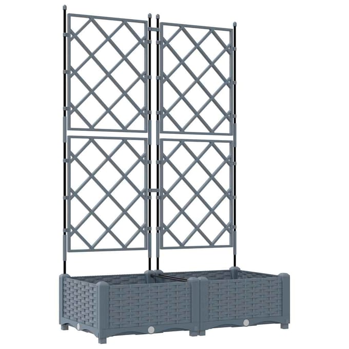 vidaXL - Plantenbak - 2 - st - Lichtgrijs - 80 - x - 40 - x - 125,5 - cm - PP
