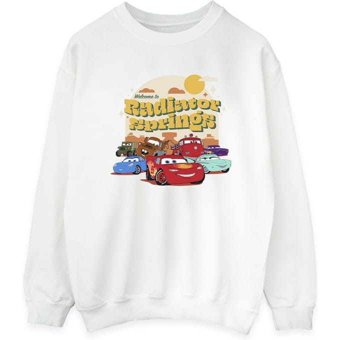 Disney Dames/Dames Cars Radiator Springs Groep Sweatshirt (Wit)