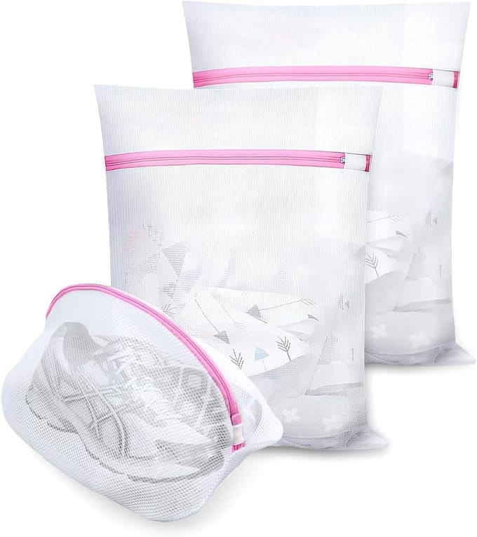 Waszakken Set - Wasnetten - Kleding Beschermen - Met Ritssluiting - 30 x 40 cm - Wit