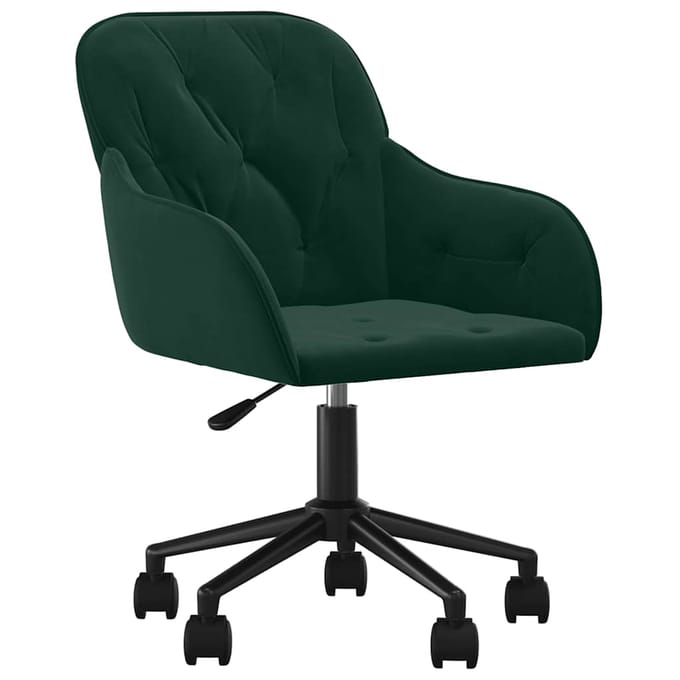 vidaXL - Eetkamerstoelen - draaibaar - 2 - st - fluweel - donkergroen