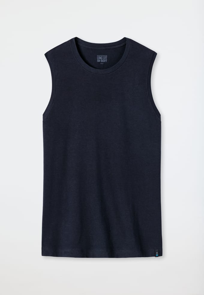 Tanktop met modieus model, blauwzwart - Long Life Soft 8