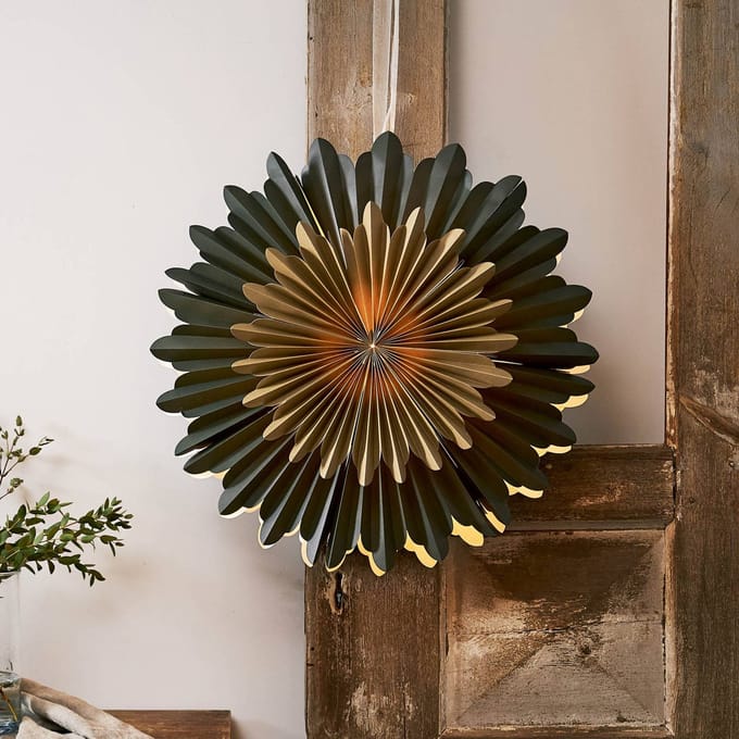 STAR TRADING Decoratie ster Crystal papier zonder fitting groen