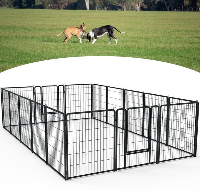 ACXIN Hondenren - Inklapbaar - Met deur - 65×80 cm - 16 panelen - Binnen - Buiten