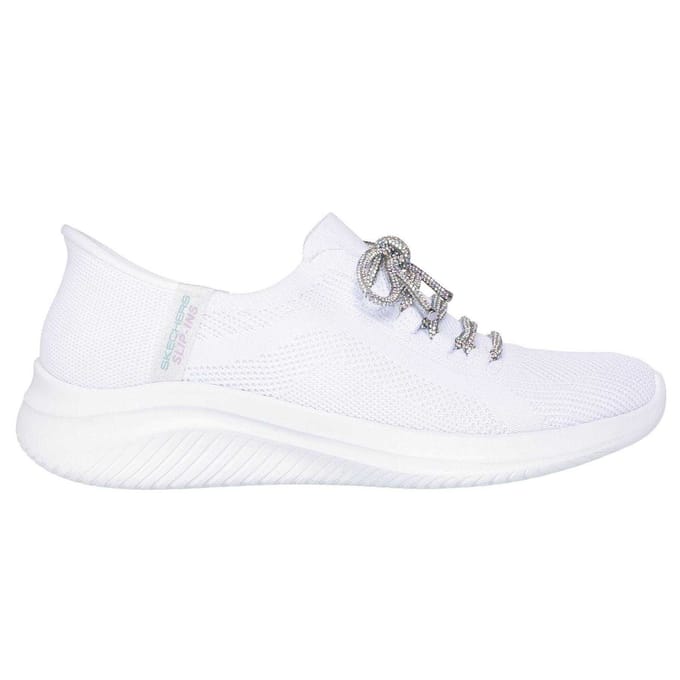 Skechers Dames Ultra Flex 3.0 Platte Sneakers (Wit)