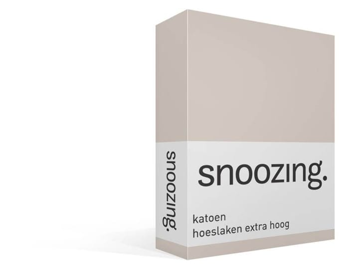 Snoozing katoen hoeslaken extra hoog - 200x200 cm - Extra breed - Zand
