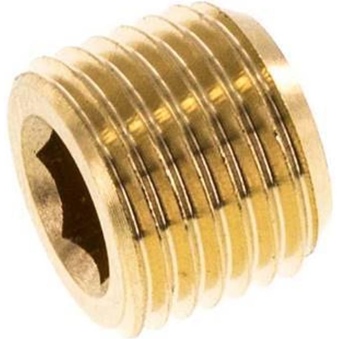 M10x1 Messing Plug met Binnenzeskant zonder kraag 16 Bar [10 Stuks]