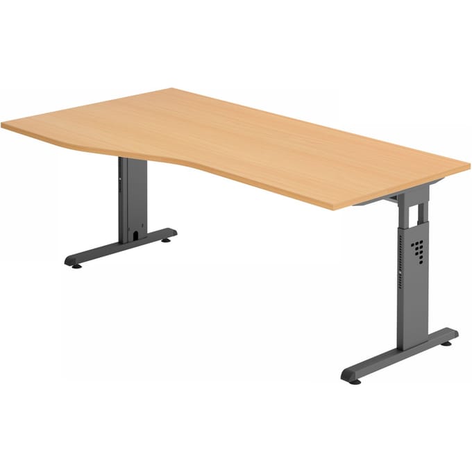 MEGA 18 G | Bureau - 180 x 100 Tafelhoogte I In hoogte verstelbaar Beuken/Grafiet