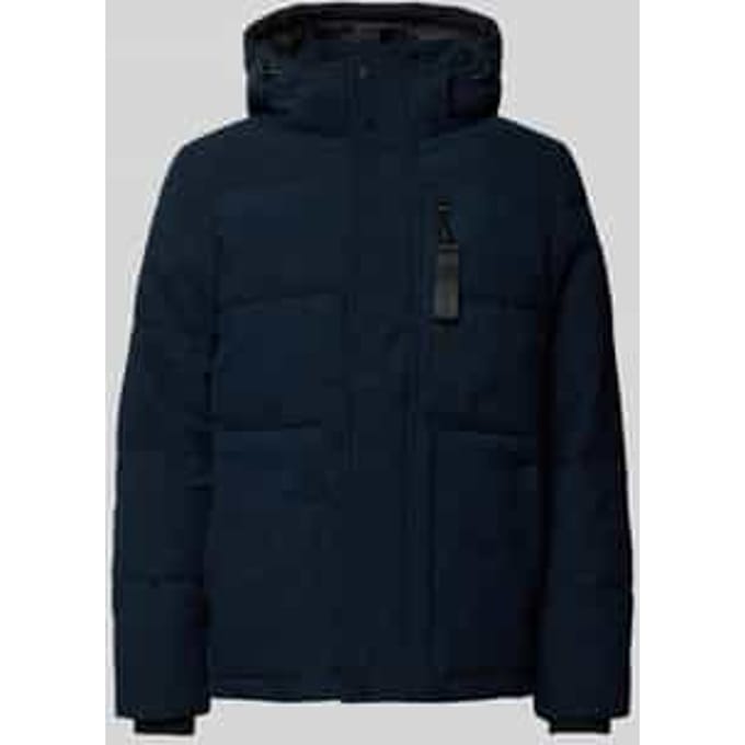Gewatteerd regular fit jack met afneembare capuchon