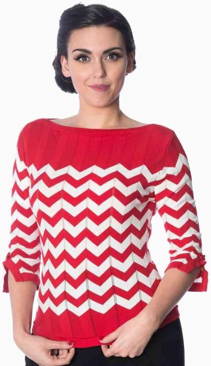 Dancing Days - Vanilla Longsleeve top - S - Rood