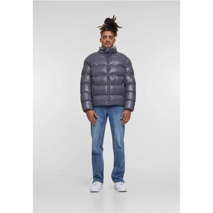 Urban Classics - Recycled Zip neck Gewatteerd jack - M - Grijs