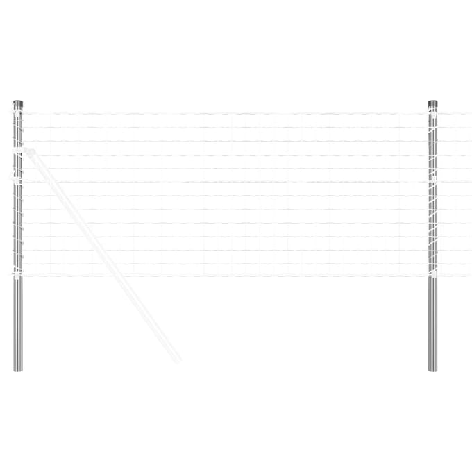vidaXL - Hekpaal - 2 - st - zilver - 100 - cm - Poedercoated - staal