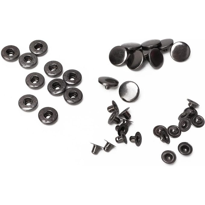 10 stuks 15 mm metalen drukknoop sluiting kledingaccessoires #3 gray