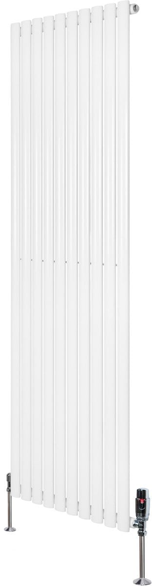 Ovale radiator 1 kolom - 1800x600 mm - wit - thermostaatkraan