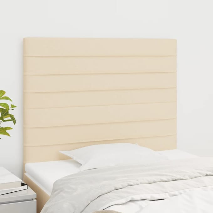 vidaXL - Hoofdbord - crème - 100x5x118/128 - cm - stof