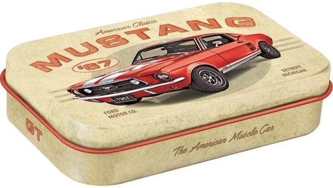 Mint Box XL Ford Mustang GT 1967 Red pepermuntdoos