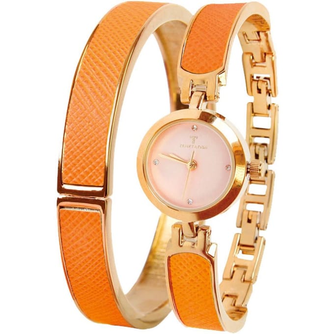 Temptation Set Horloge en Armband Oranje TEA-2016-09